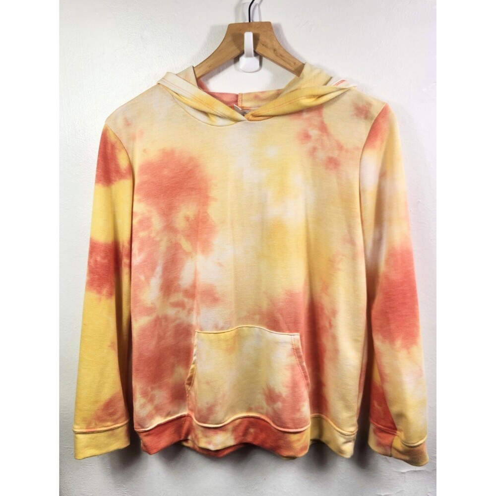 Crown Of Hearts Top Girls Hoodie Tie Dye Hoodie Yellow Orange XXL